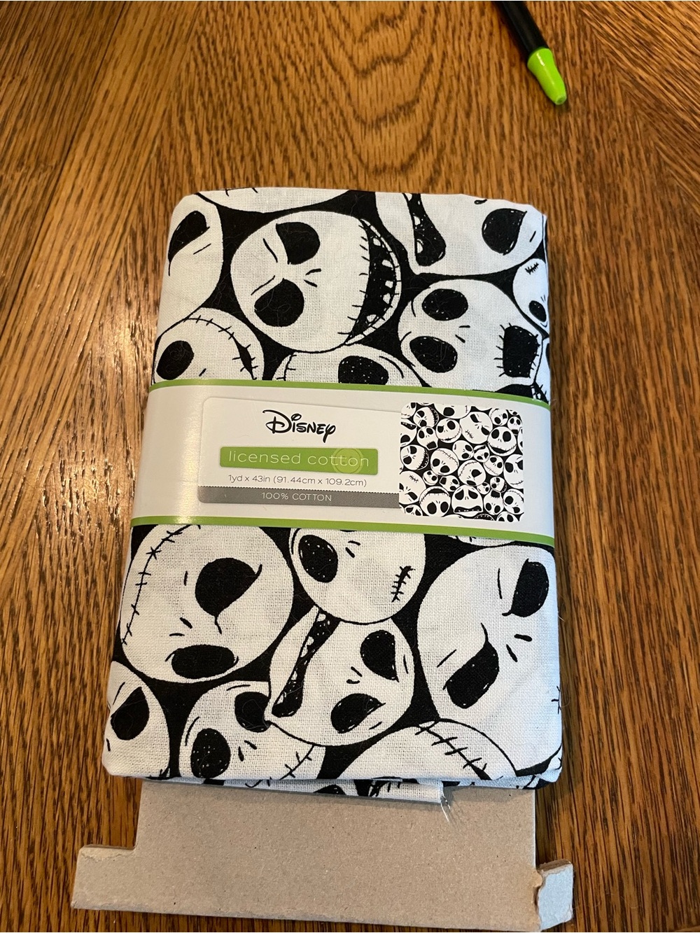 Disney Black and White Jack Skellington Cotton Fabric NWT